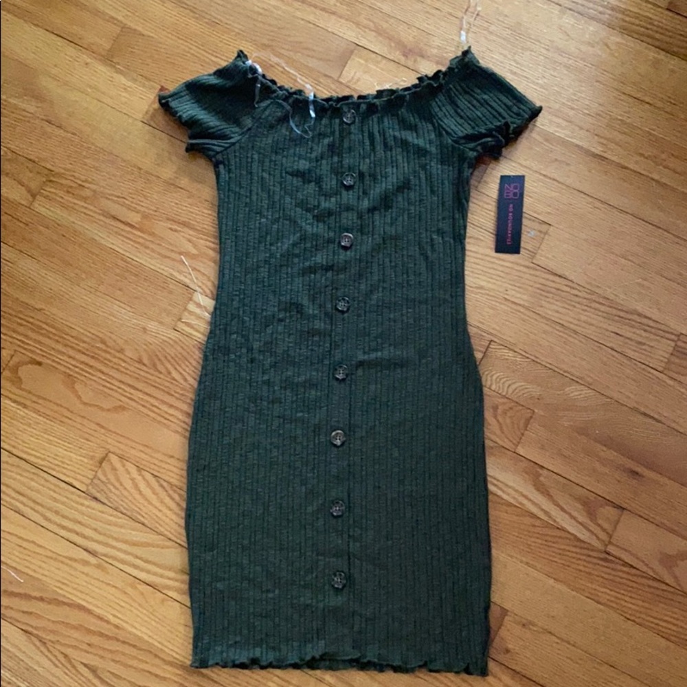 off the shoulder rib dress